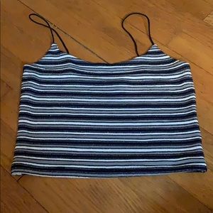 stripped sparkle spaghetti strap tank top pacsun